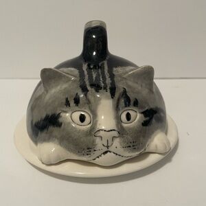 Mike Hinton Cat Butter Dish